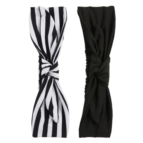 LELE SADOUGHI Timeless Classic Knotted Stretch Headbands Gift Bag Black White - Picture 4 of 8